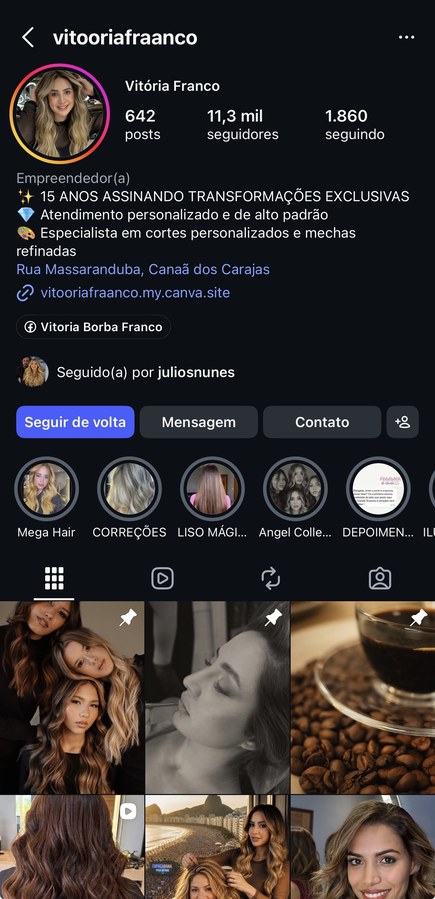Perfil Vitória Franco
